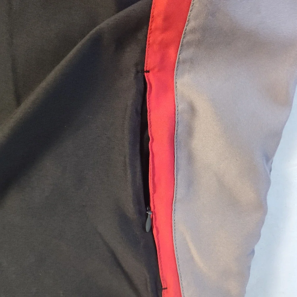 Tony Hawk Men Board Shorts Size 34 Black Red Grey Colorblock Swim Trunks RN73277